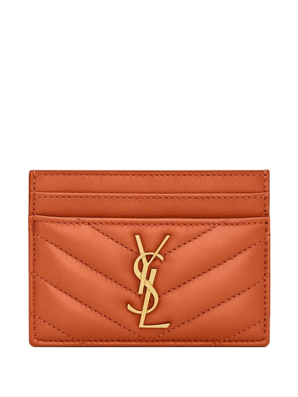 Saint Laurent Cassandre Leather Wallet In Orange