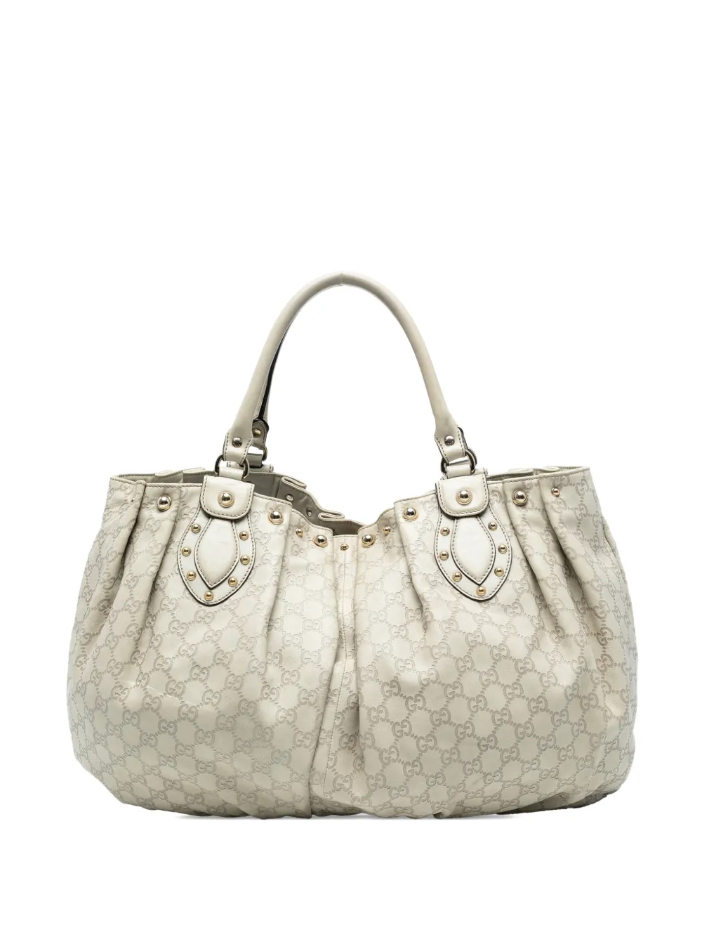 Gucci Pre-Owned 2016-2025 Large Guccissima Studded Pelham tote bag - Marrone