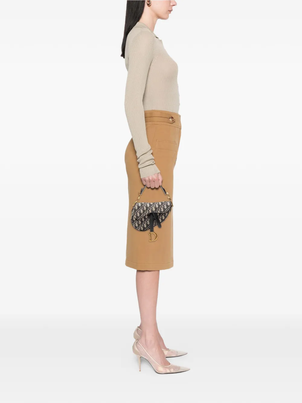 Christian Dior Pre-Owned 2019 Mini Oblique Canvas Saddle Bag satchel | Pre-Owned | Image 2