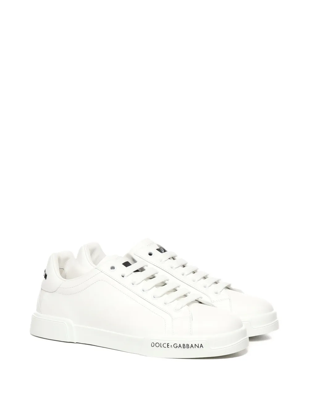 Dolce & Gabbana Portofino leather low-top sneakers - Wit
