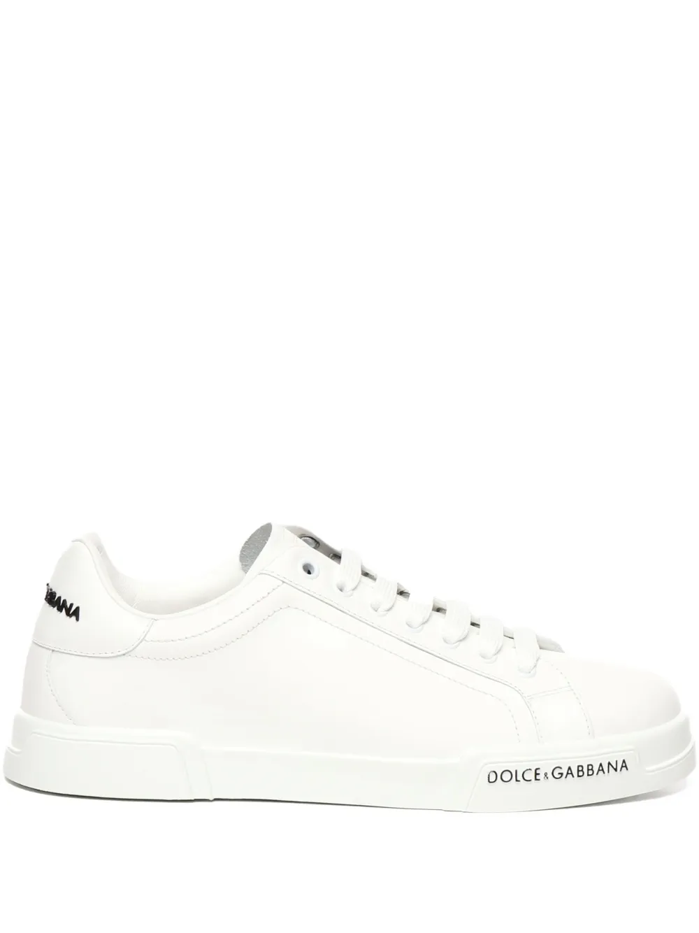 Dolce & Gabbana Portofino Sneakers In Nappa Calfskin In White