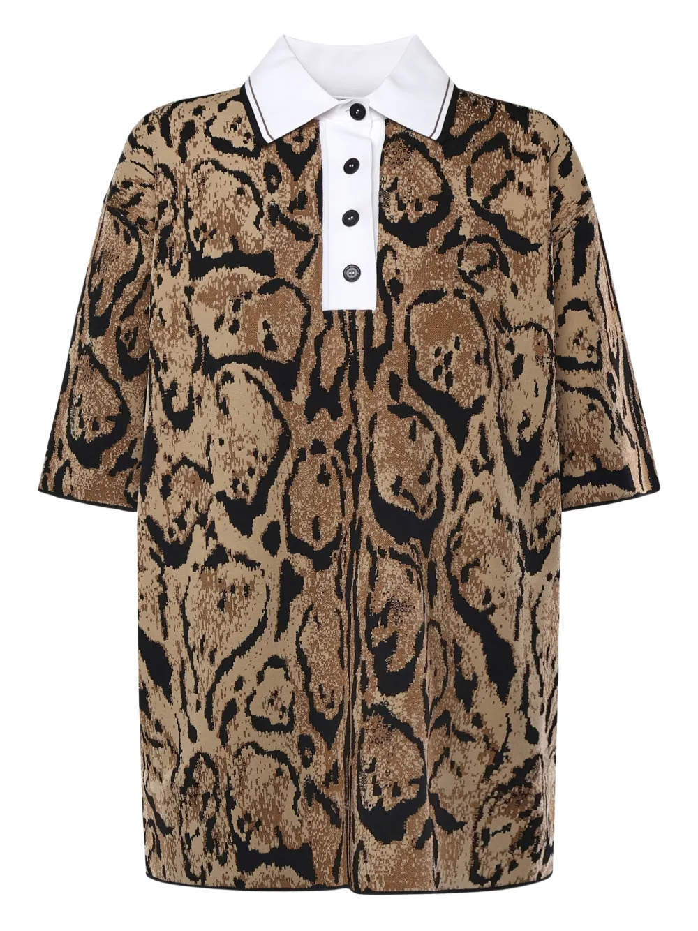 Stella McCartney printed polo top - Marrone