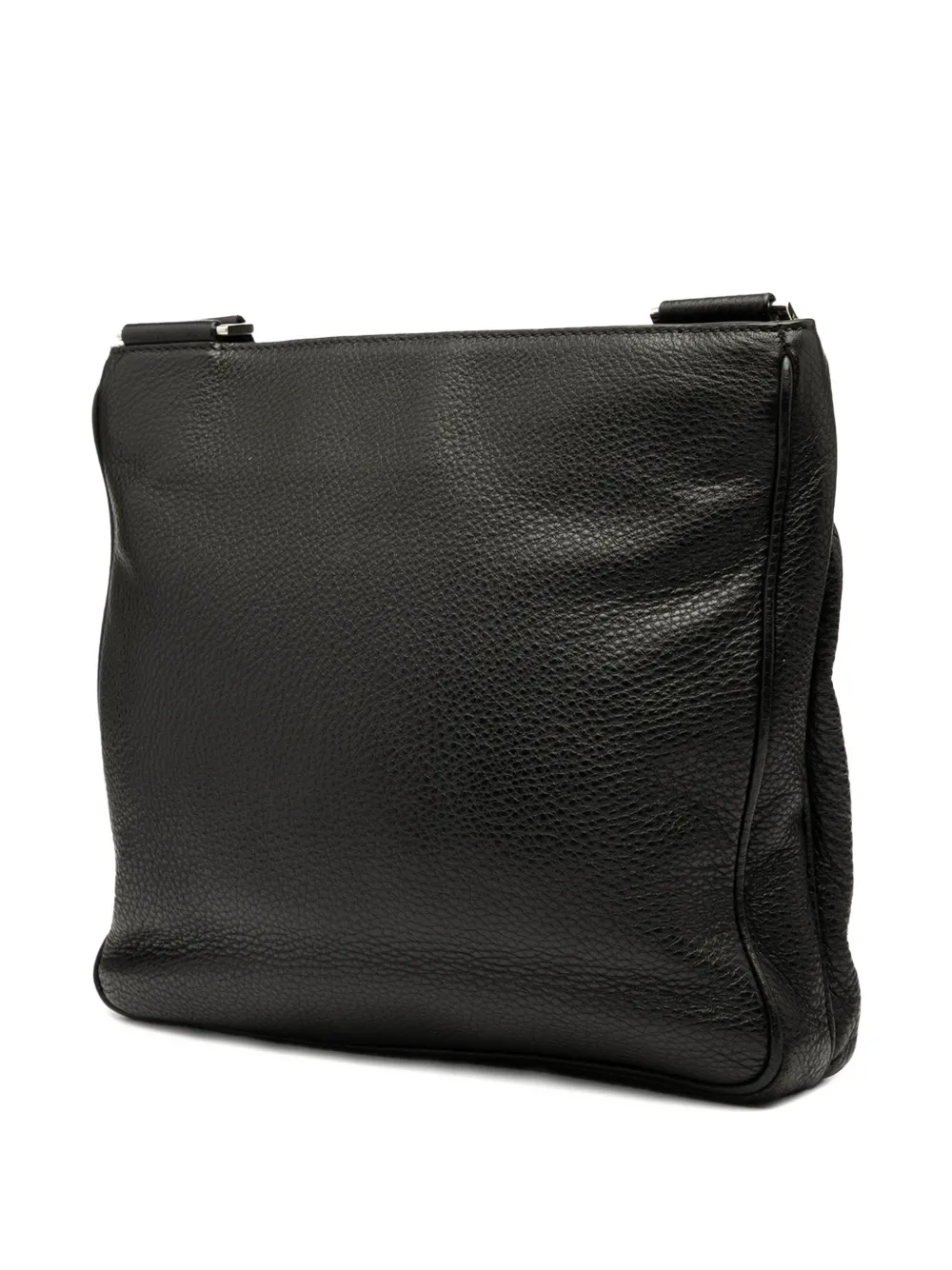 Pre-owned Prada 2013-2025 Vitello City Zip Top Crossbody Bag In Black