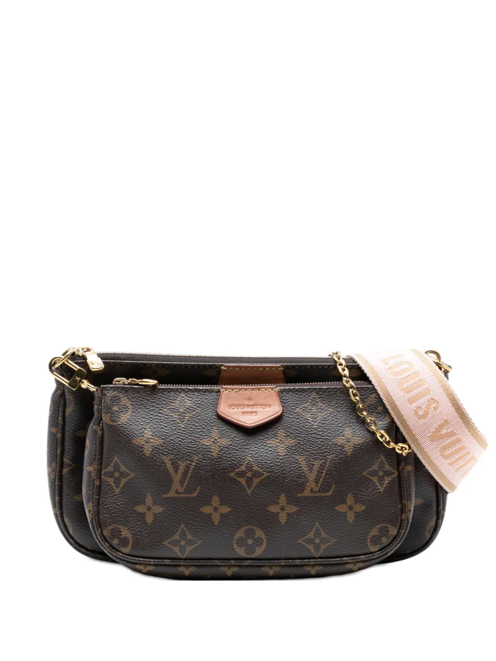 Pre-owned Louis Vuitton 2020 Monogram Multi Pochette Accessoires Satchel In Brown