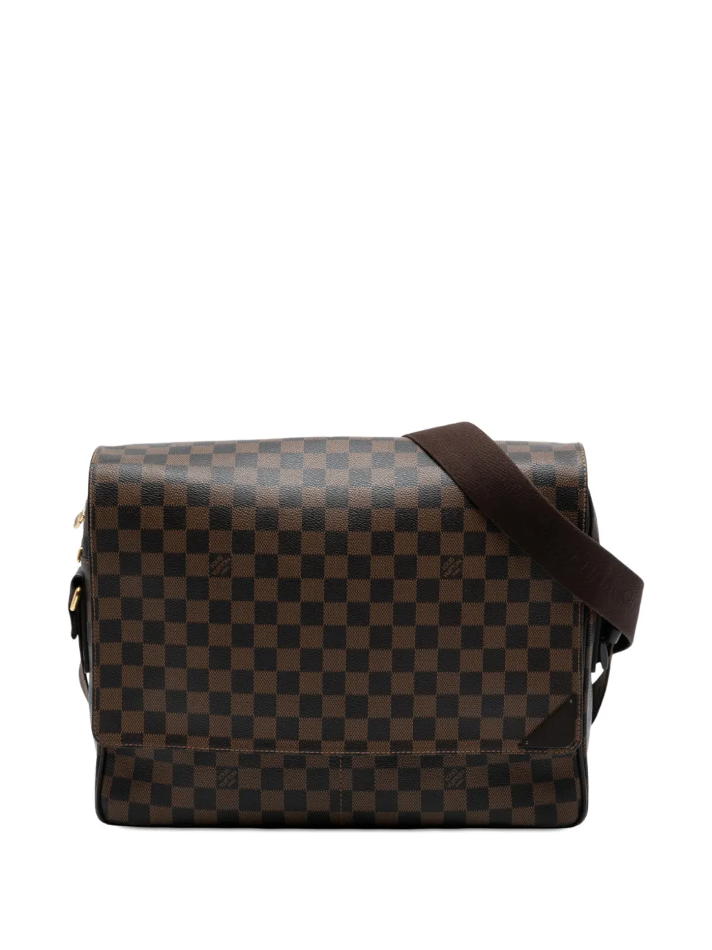 Pre-owned Louis Vuitton 2011 Damier Ebene Shelton Gm Crossbody Bag In Brown