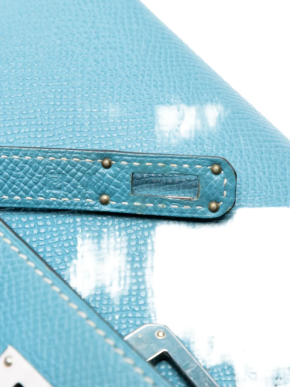 Pre-owned Hermes 2012 Epsom Kelly To Go Wallet Crossbody Bag In Blue