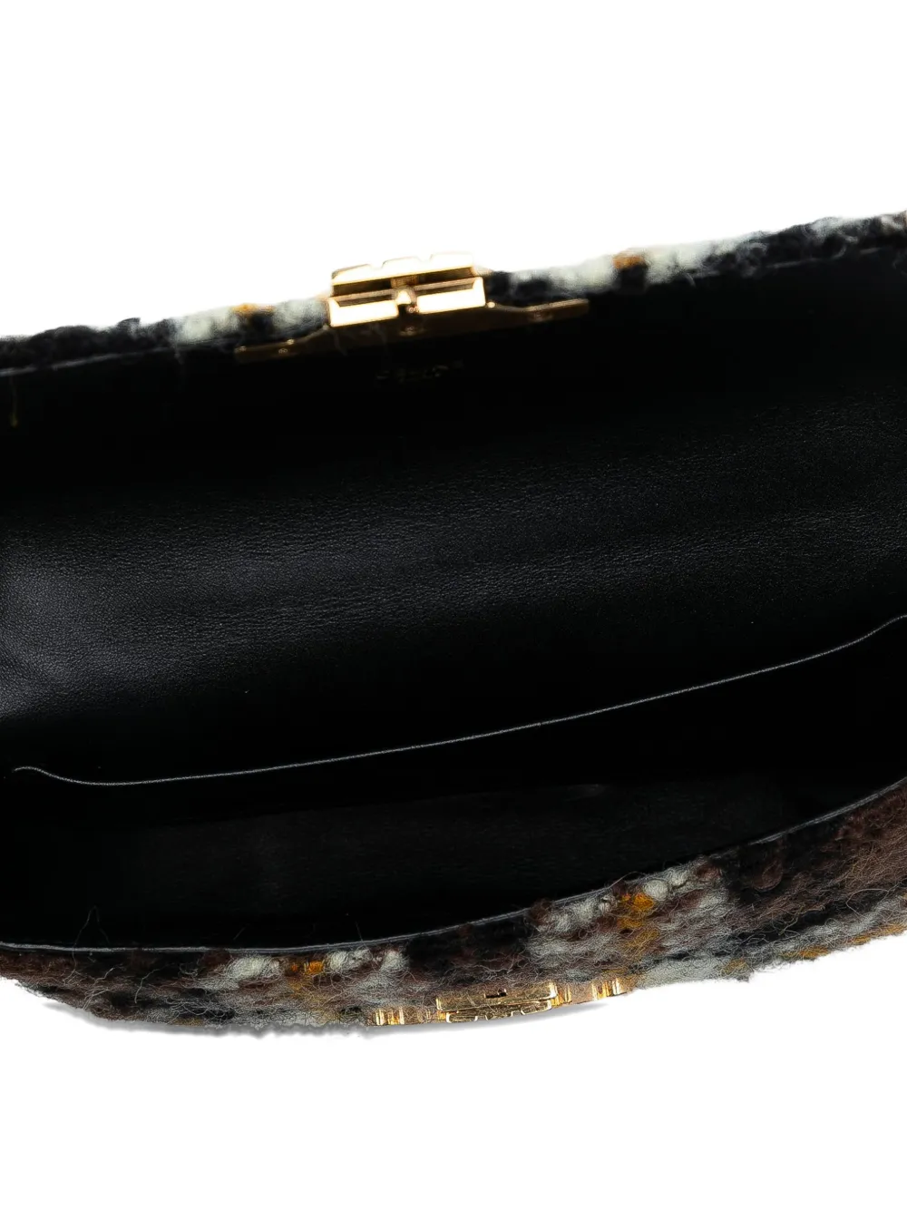 CELINE Pre-owned 2022 Wool Triomphe Chain Shoulder Bag In Black