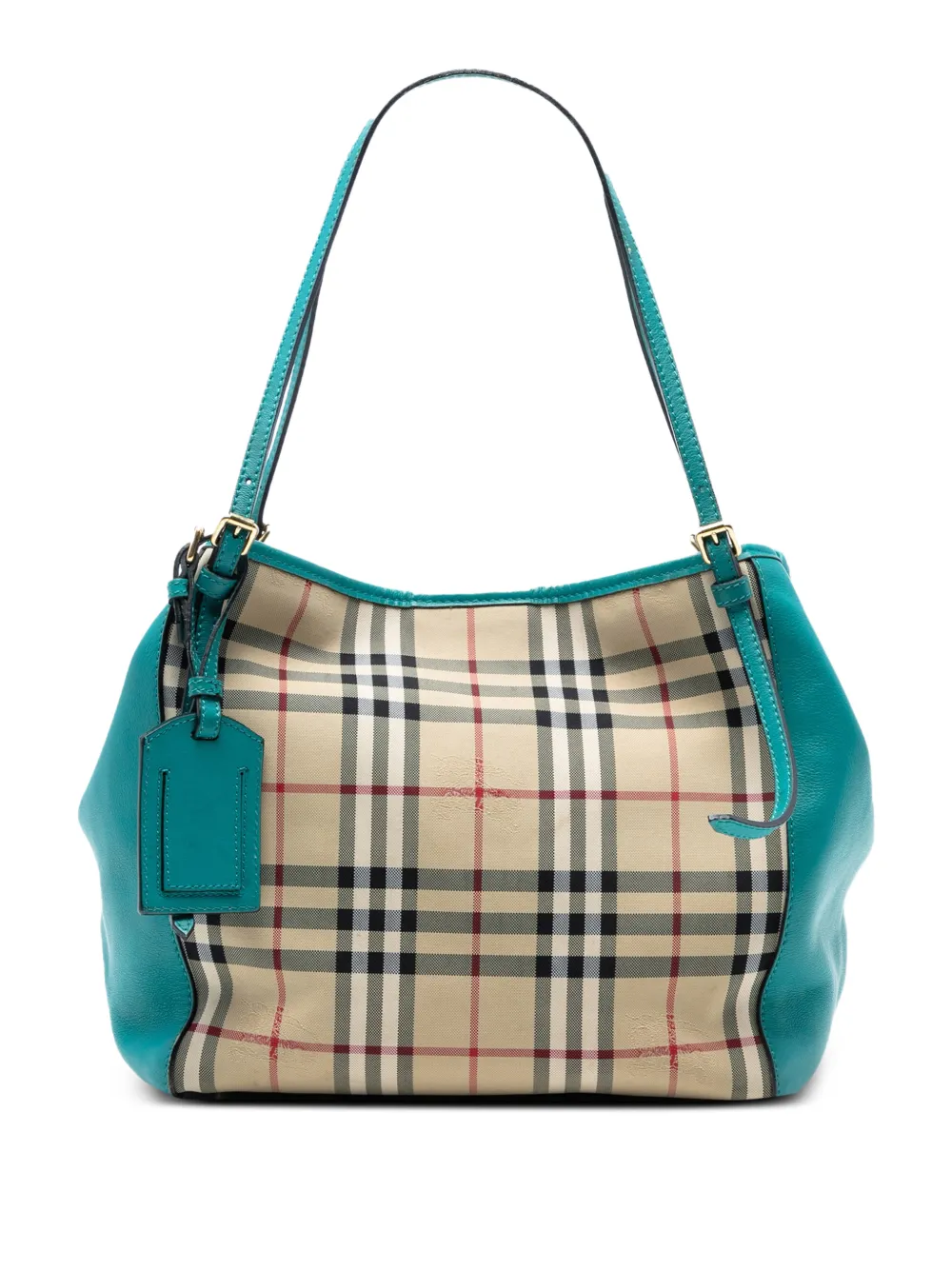 Burberry Pre-Owned 2000-2017 Small Haymarket Check Canvas and Leather Canterbury tote bag - Blu