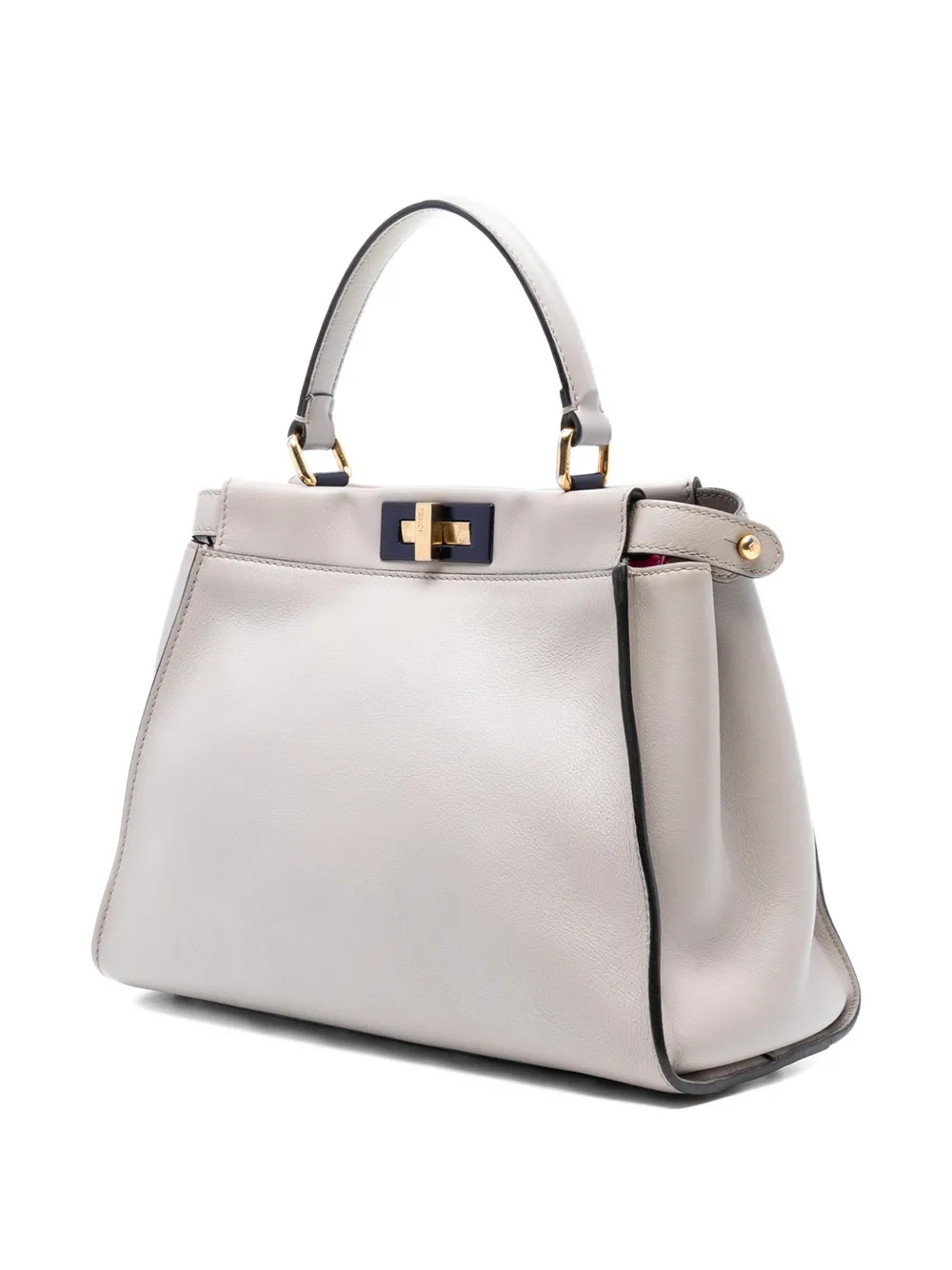 Pre-owned Fendi 2010-2025 Medium Leather Peekaboo Iconic Satchel In Brown