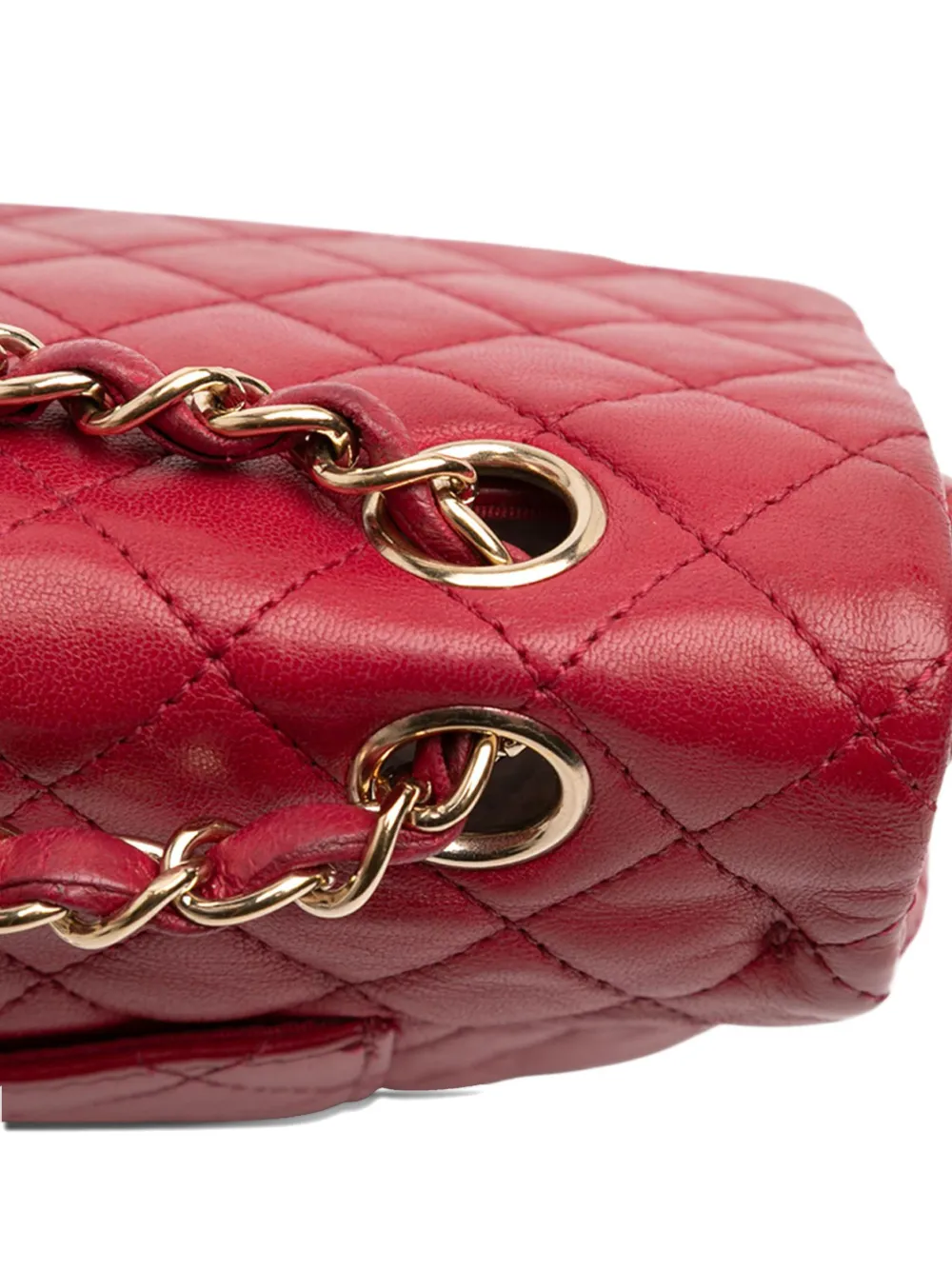 Pre-owned Chanel 2009-2010 Medium Classic Lambskin Valentines Heart Charms Single Flap Shoulder Bag In Red