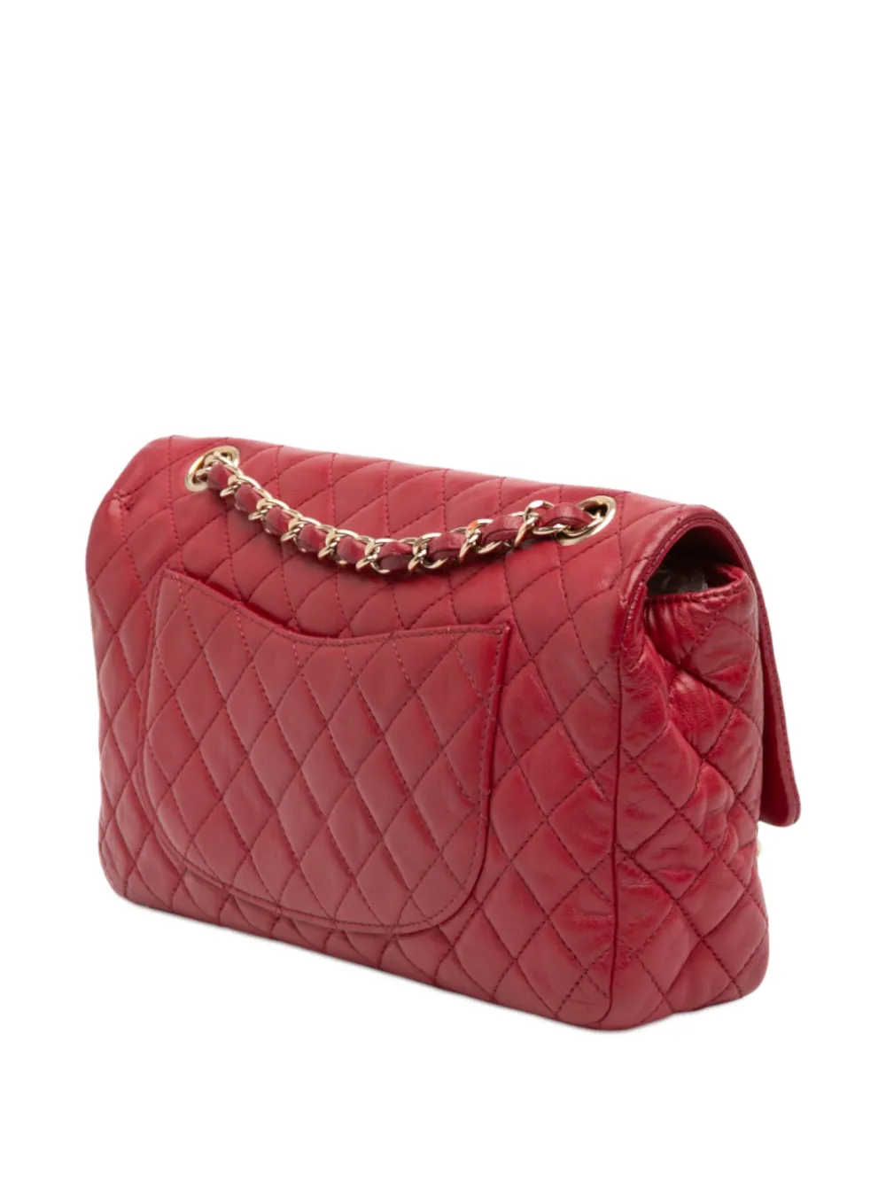 Pre-owned Chanel 2009-2010 Medium Classic Lambskin Valentines Heart Charms Single Flap Shoulder Bag In Red