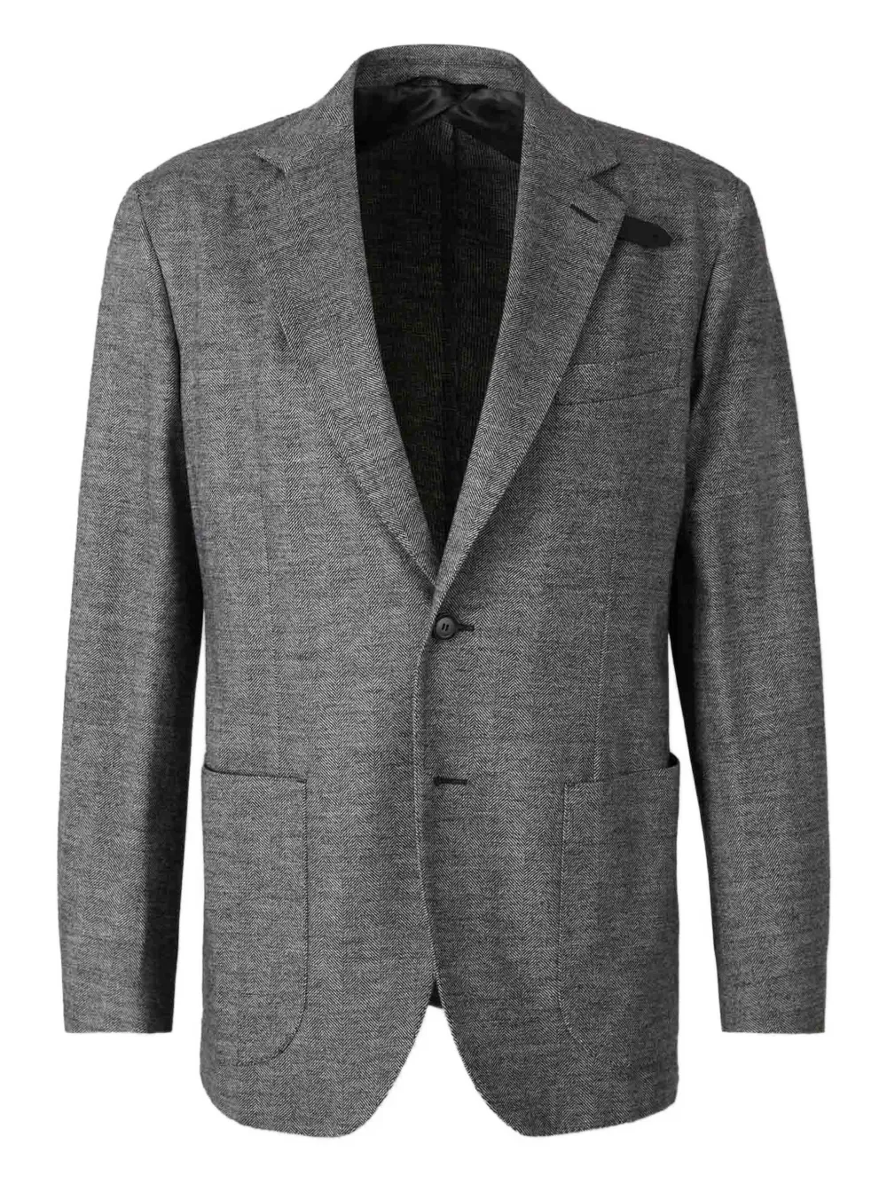Brioni herringbone single-breasted blazer - Grigio