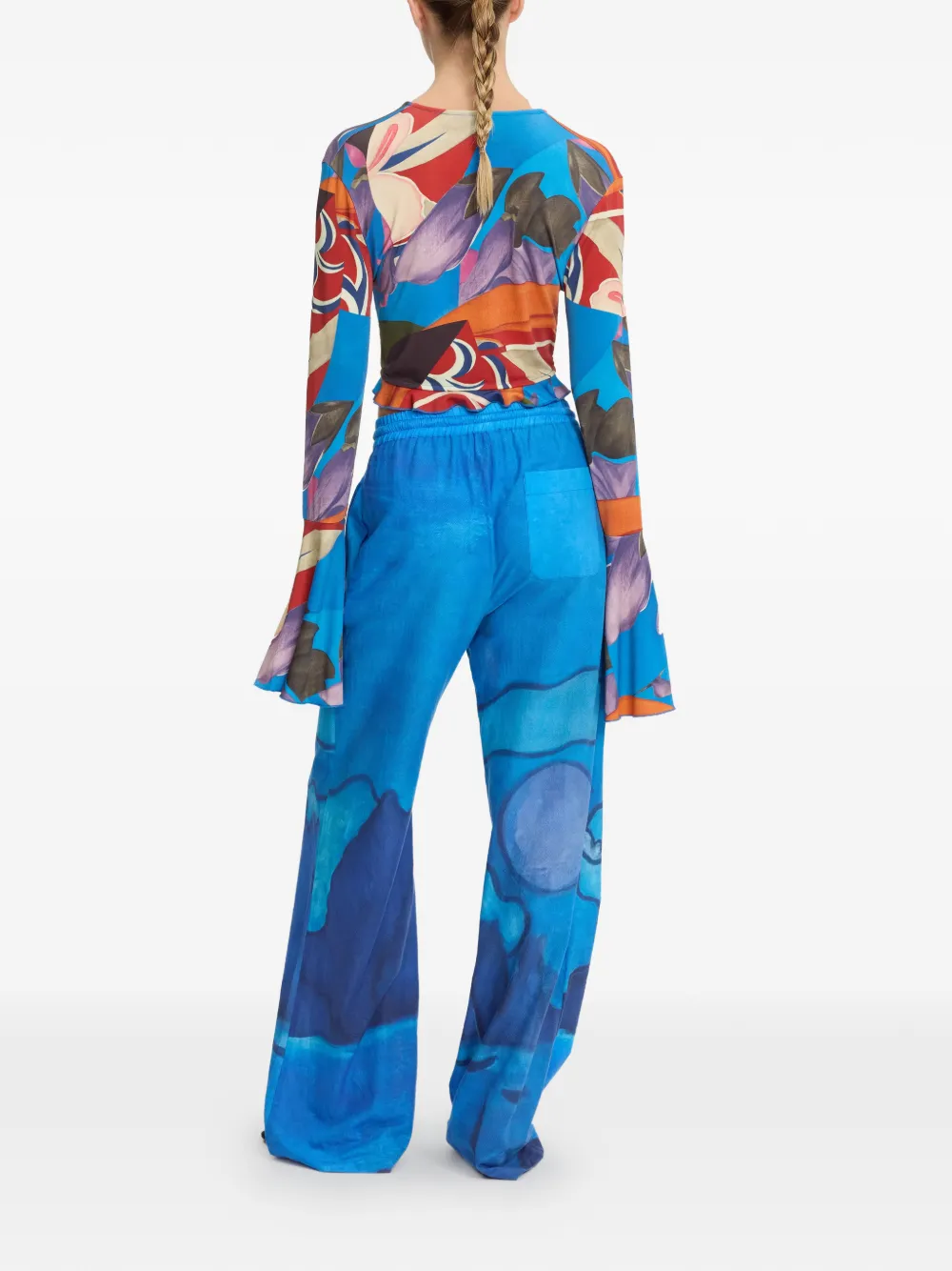 Donde Esteban Palenque Flores jersey blouse Blauw