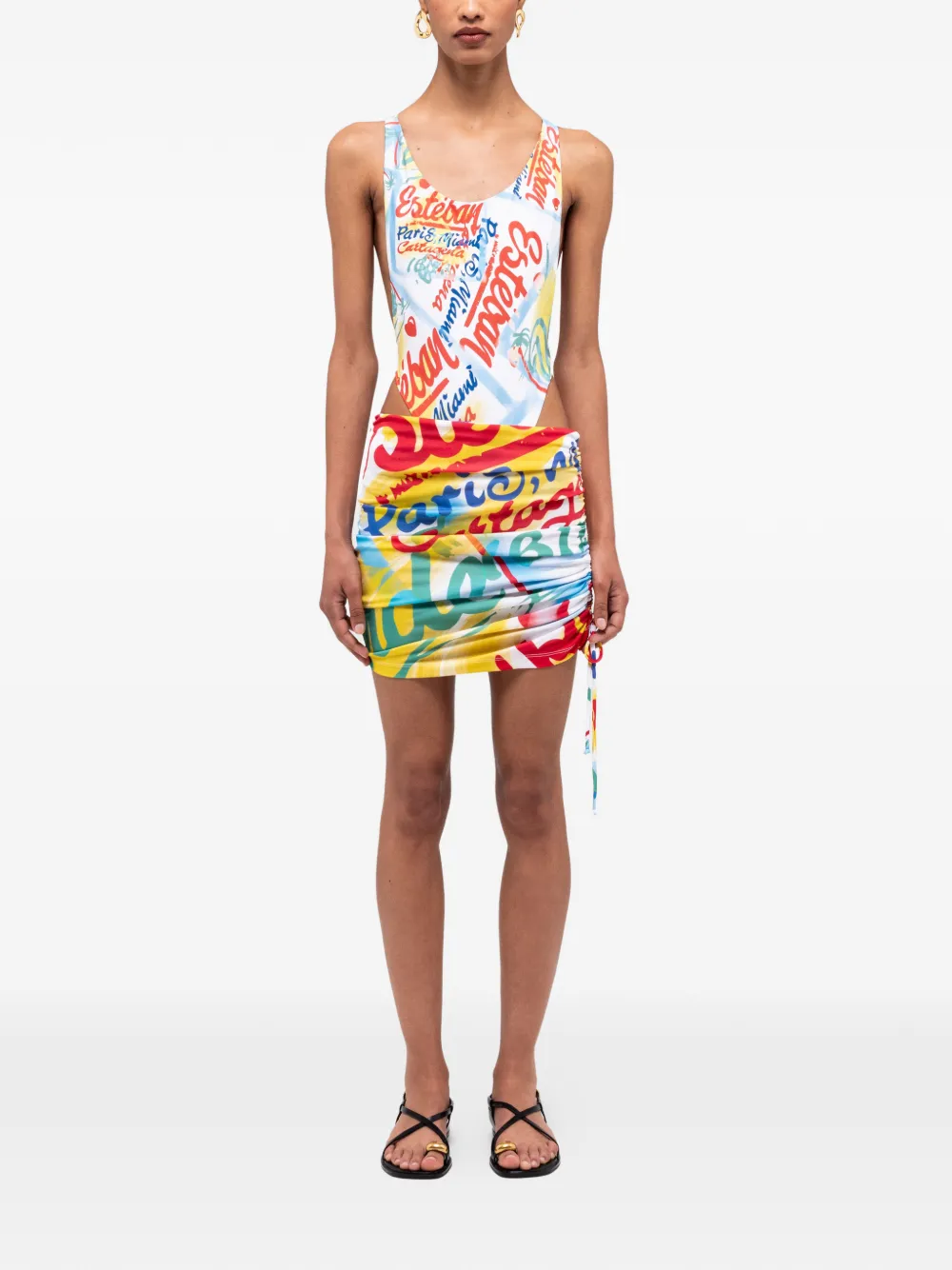 Donde Esteban Bazurto mini skirt - Geel