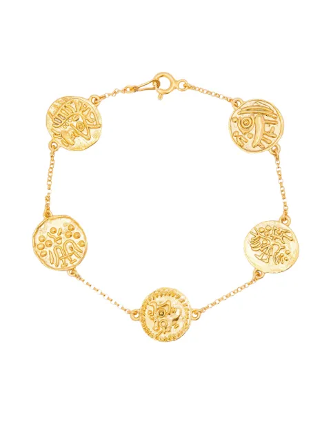 CHRONOS pulsera en plata de ley con motivo de moneda