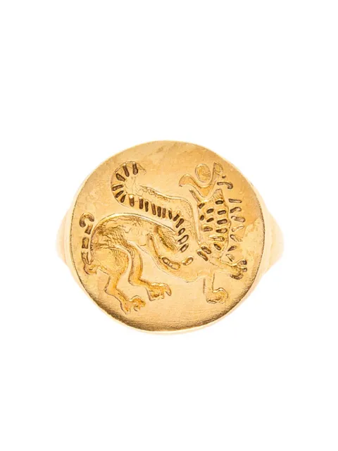 CHRONOS anillo de sello con motivo Sphinx en plata de ley