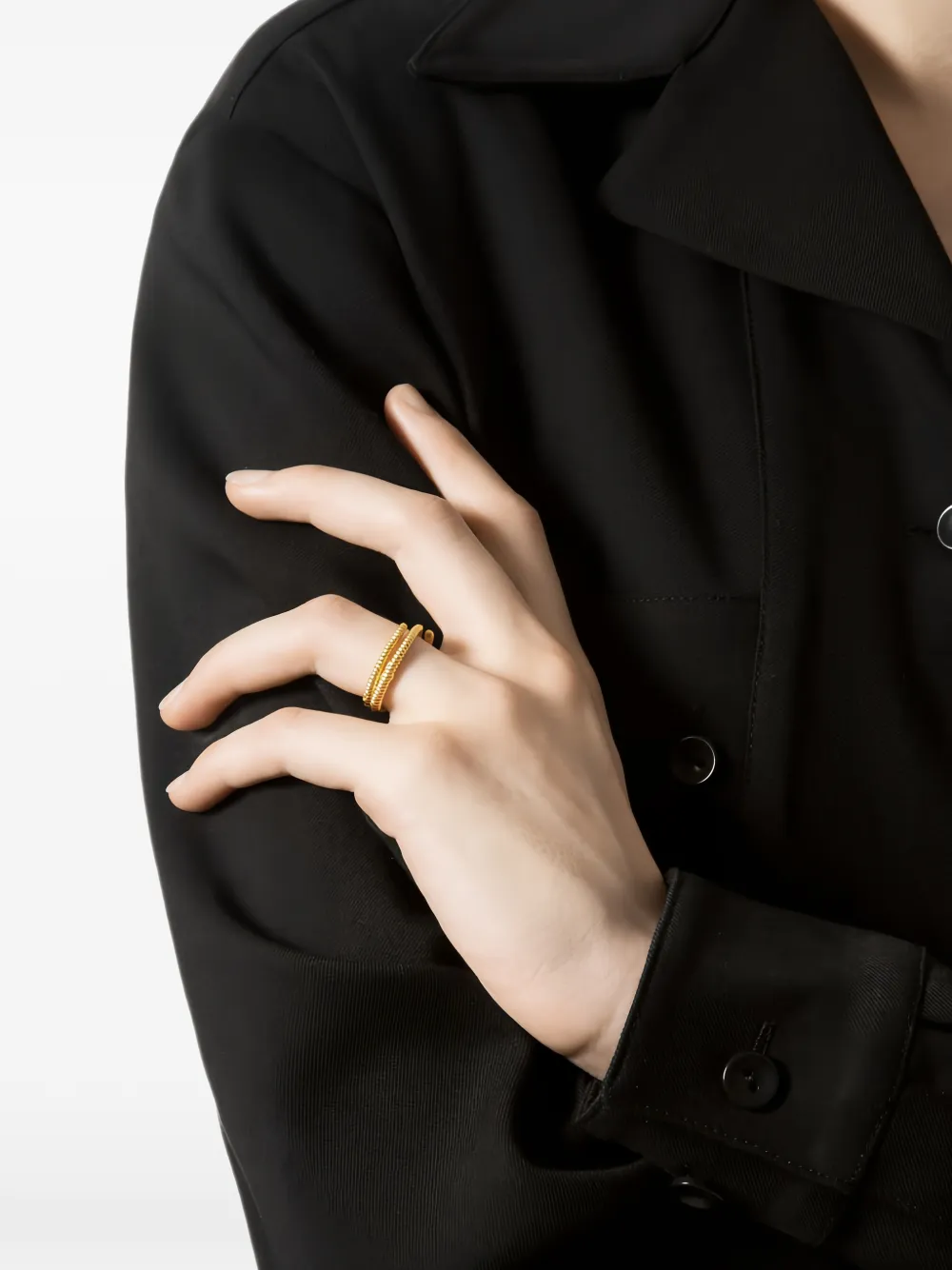  Chronos Sterling Silver Spiral Ring - Gold 