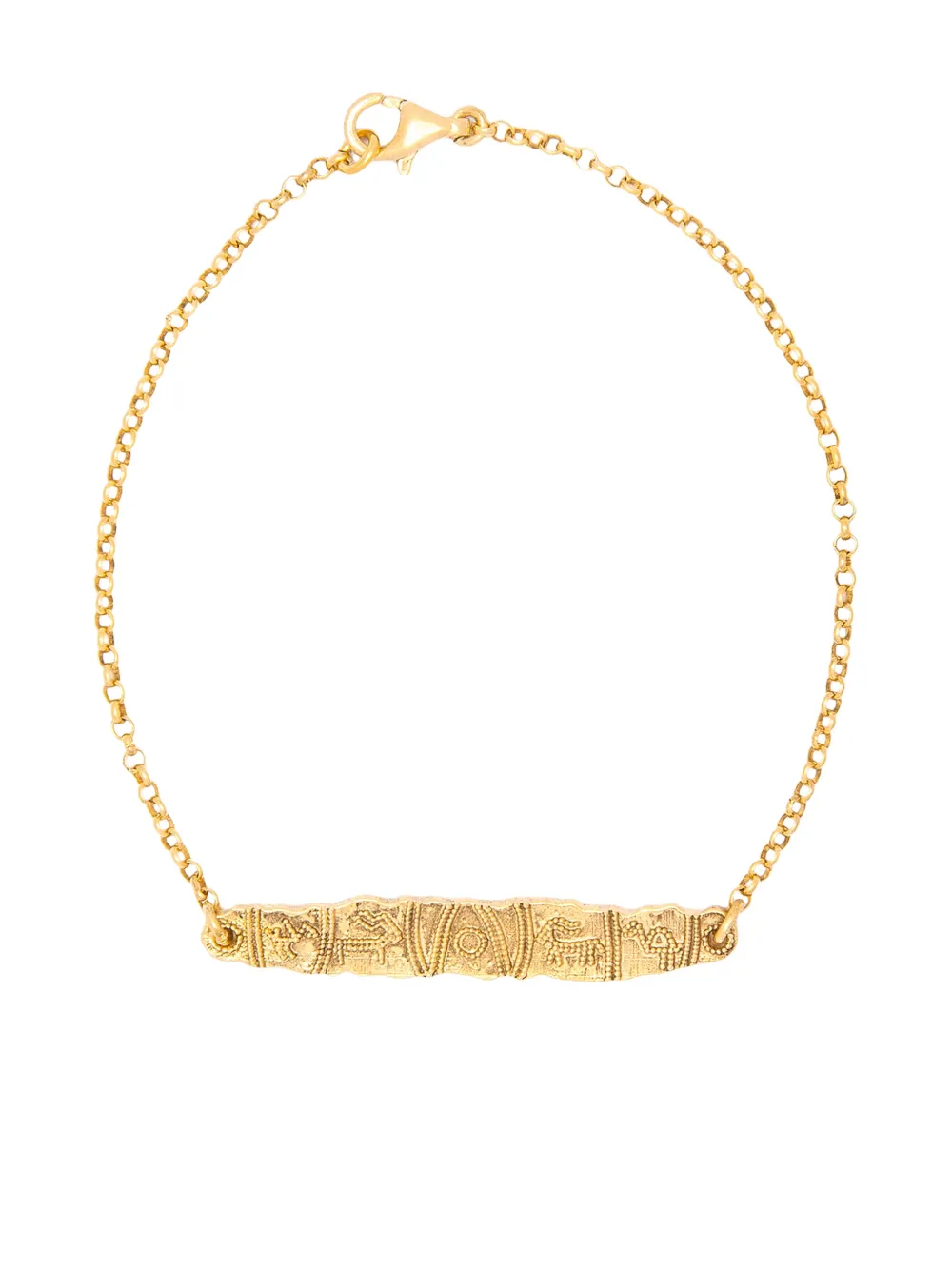 CHRONOS pulsera en plata de ley con cinturón | dorado | Image 1