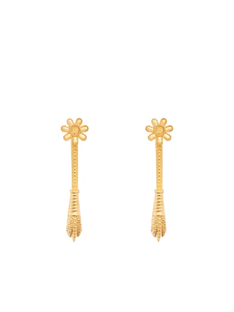 CHRONOS aretes en plata de ley con motivo floral