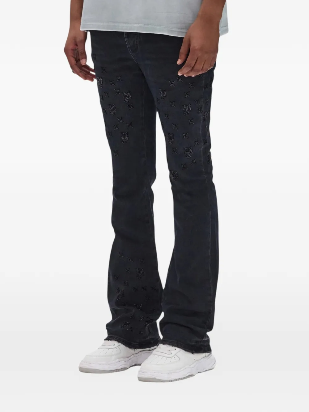 Purple Brand Bootcut jeans met kralen Zwart