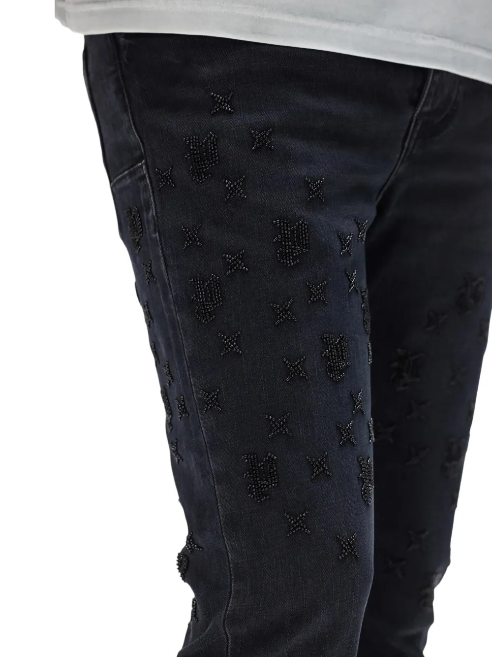 Purple Brand Bootcut jeans met kralen Zwart