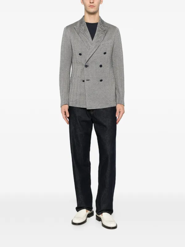 Tagliatore ヘリンボーン ダブルジャケット | ブルー | FARFETCH JP