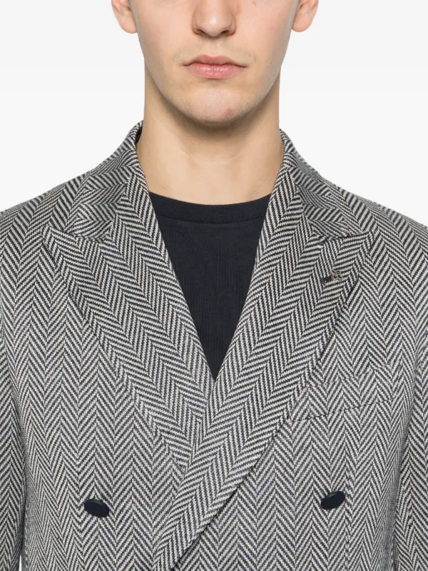 Tagliatore ヘリンボーン ダブルジャケット | ブルー | FARFETCH JP