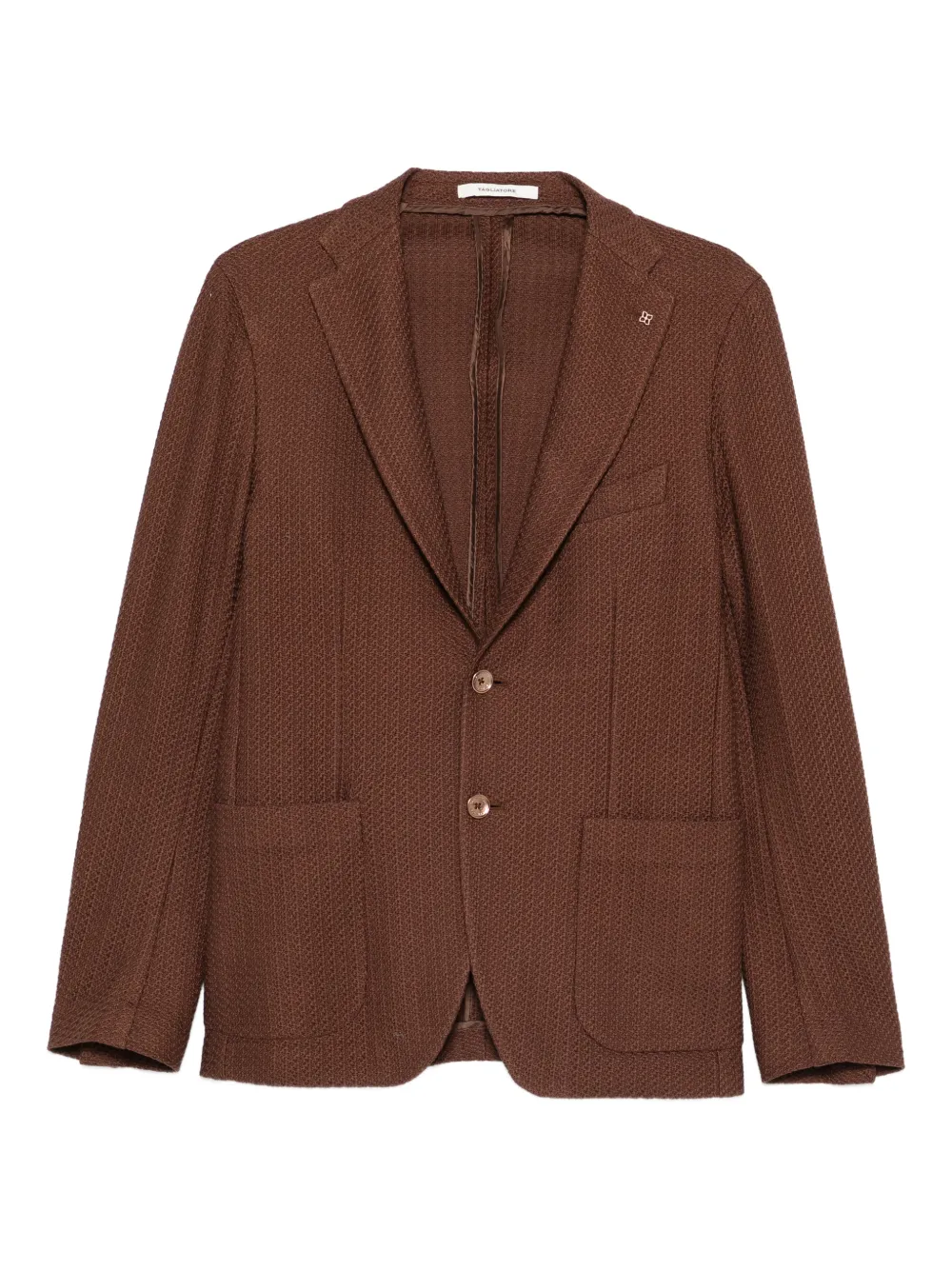 Tagliatore textured buttoned blazer - Brown