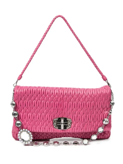 Miu Miu Pre-Owned bolsa de hombro mediana con detalles de cristal
