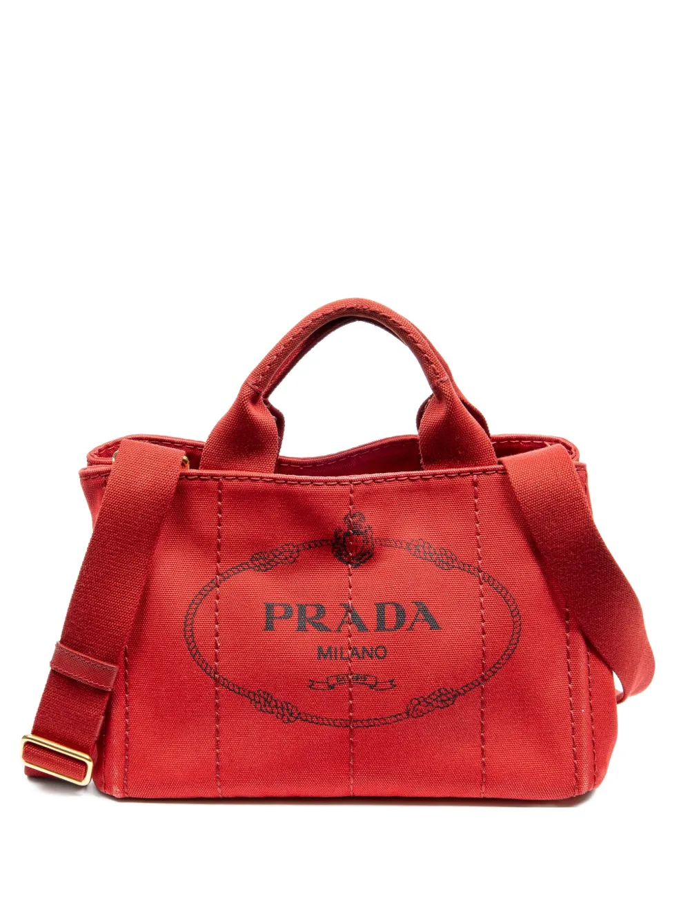 Prada Pre-Owned Kleiner Canapa Shopper - Rot