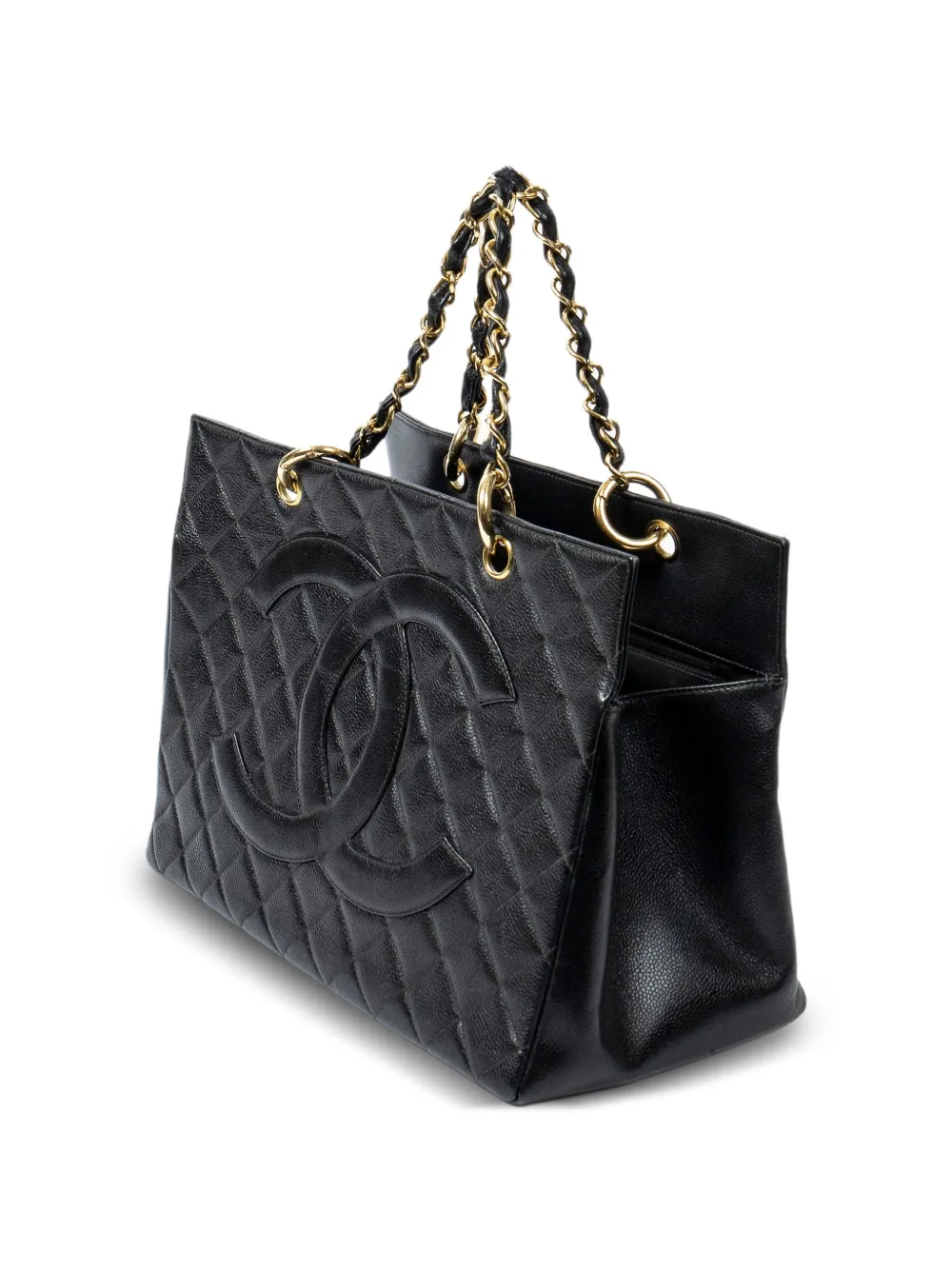 CHANEL Pre-Owned GST gevoerde shopper met kettinghengsel - Zwart