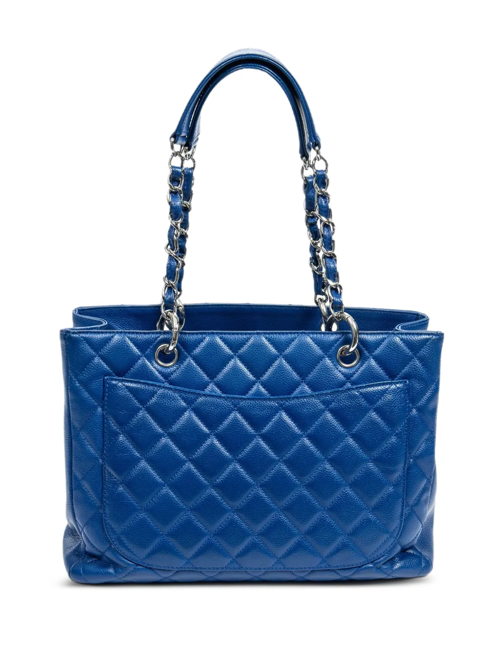 CHANEL Pre-Owned Grand Shopping kaviaar leren schoudertas Blauw