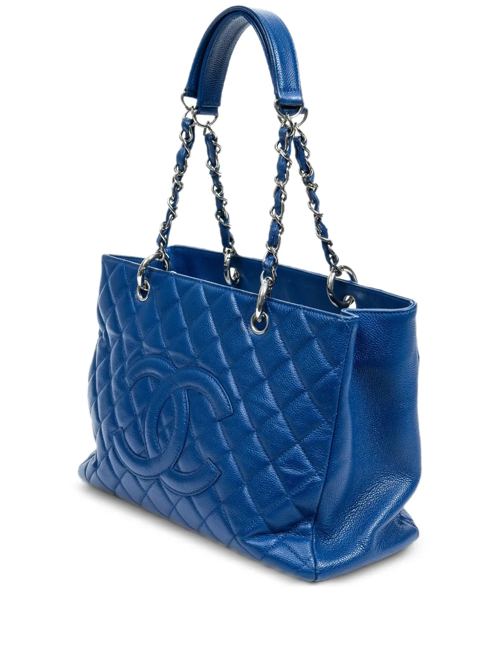 CHANEL Pre-Owned Grand Shopping kaviaar leren schoudertas Blauw