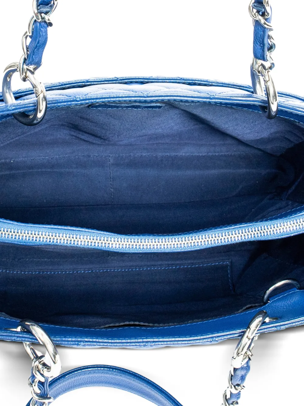 CHANEL Pre-Owned Grand Shopping kaviaar leren schoudertas Blauw