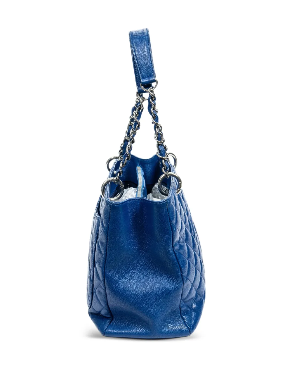 CHANEL Pre-Owned Grand Shopping kaviaar leren schoudertas Blauw