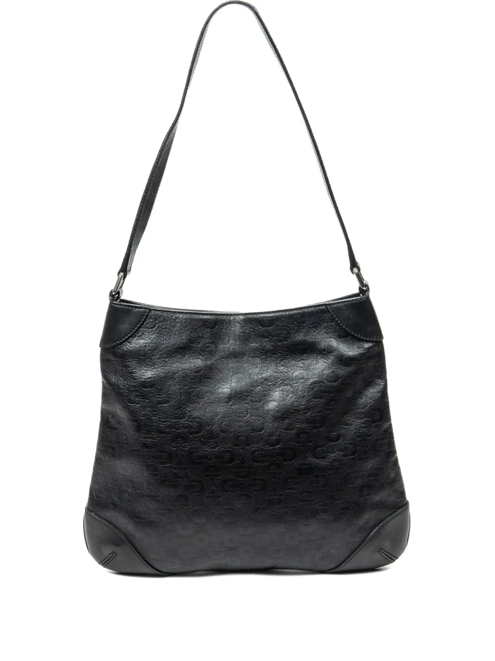 Gucci Pre-Owned Borsa a spalla con finitura in rilievo - Nero