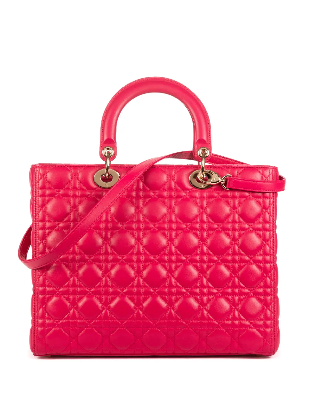 Christian Dior Pre-Owned Lady Dior quilted charm-detail tote bag - Pink