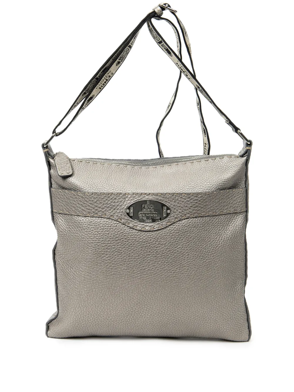 Fendi Pre-Owned Borsa a spalla Selleria con applicazione - Grigio