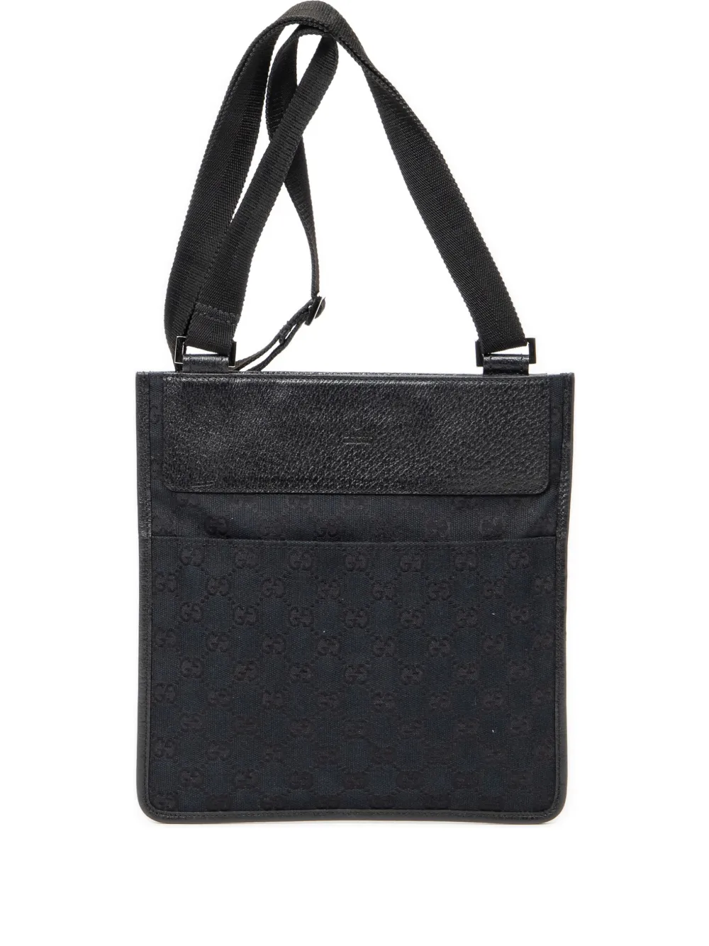 Gucci Pre-Owned Borsa a tracolla con monogramma e battente - Nero