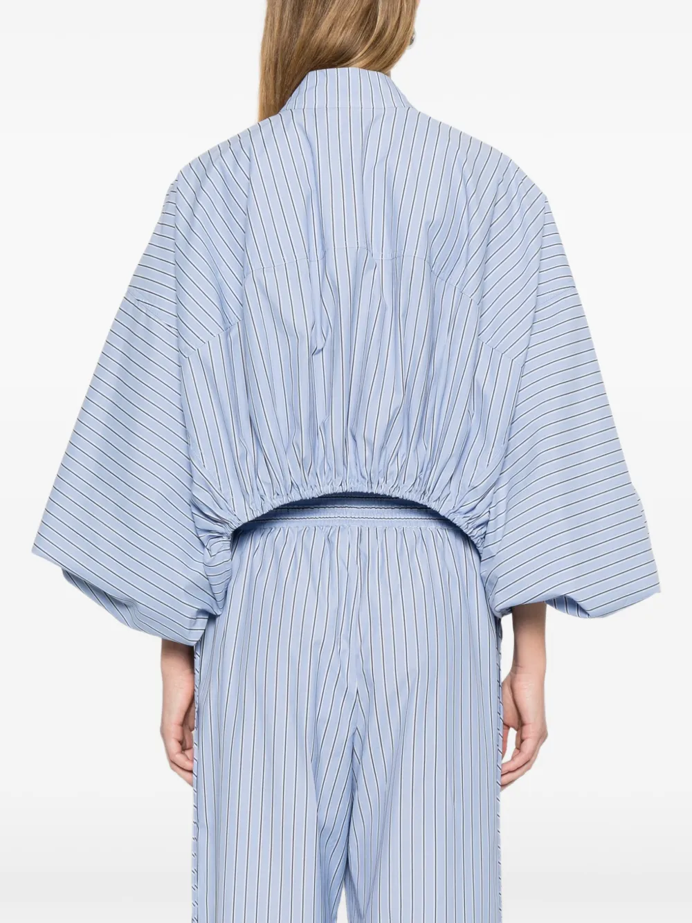Zimmermann Mandarin-collar Shirt In Blue