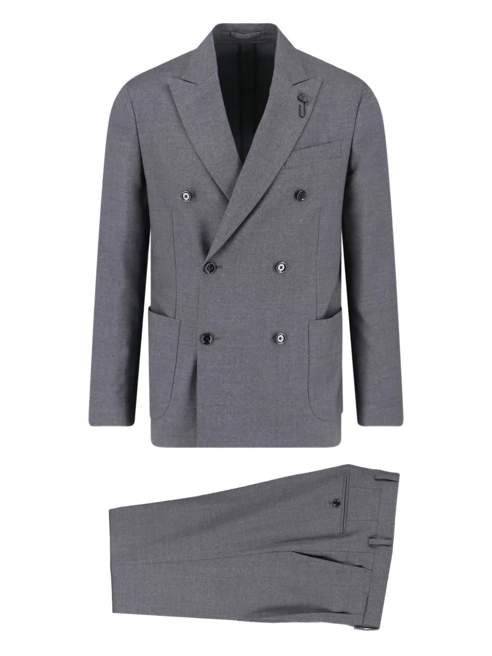 Lardini double-breasted wool suit | Grey | Image 1