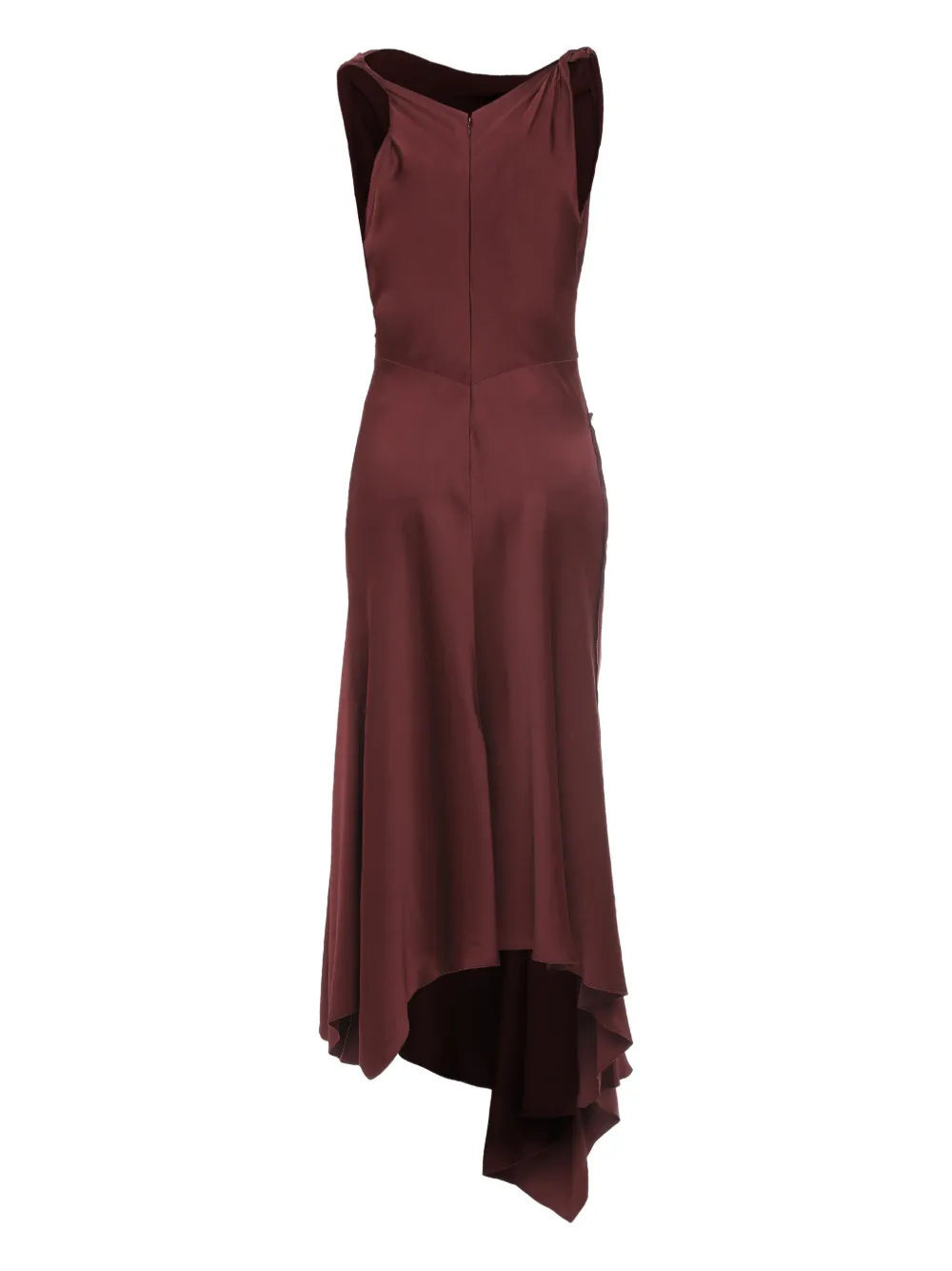 Victoria Beckham Posy Asymmetrical Drape Midi Dress In Red