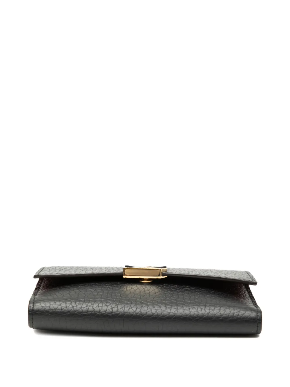 Pre-owned Louis Vuitton 2021-2025 Taurillon Capucines Compact Wallet Small Wallets In Black