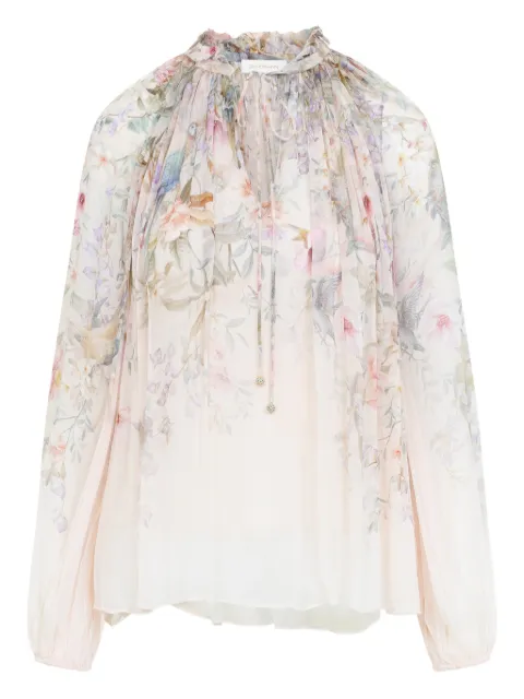 ZIMMERMANN Rebellion Billow ruffled floral-pattern top