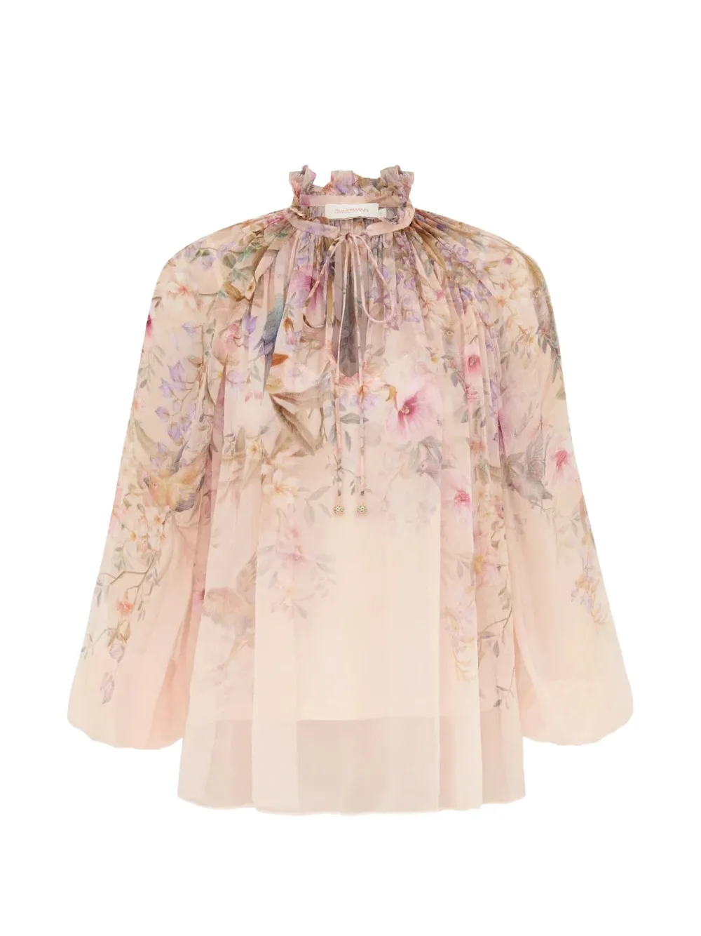 ZIMMERMANN Rebellion Billow ruffled floral-pattern top - Toni neutri