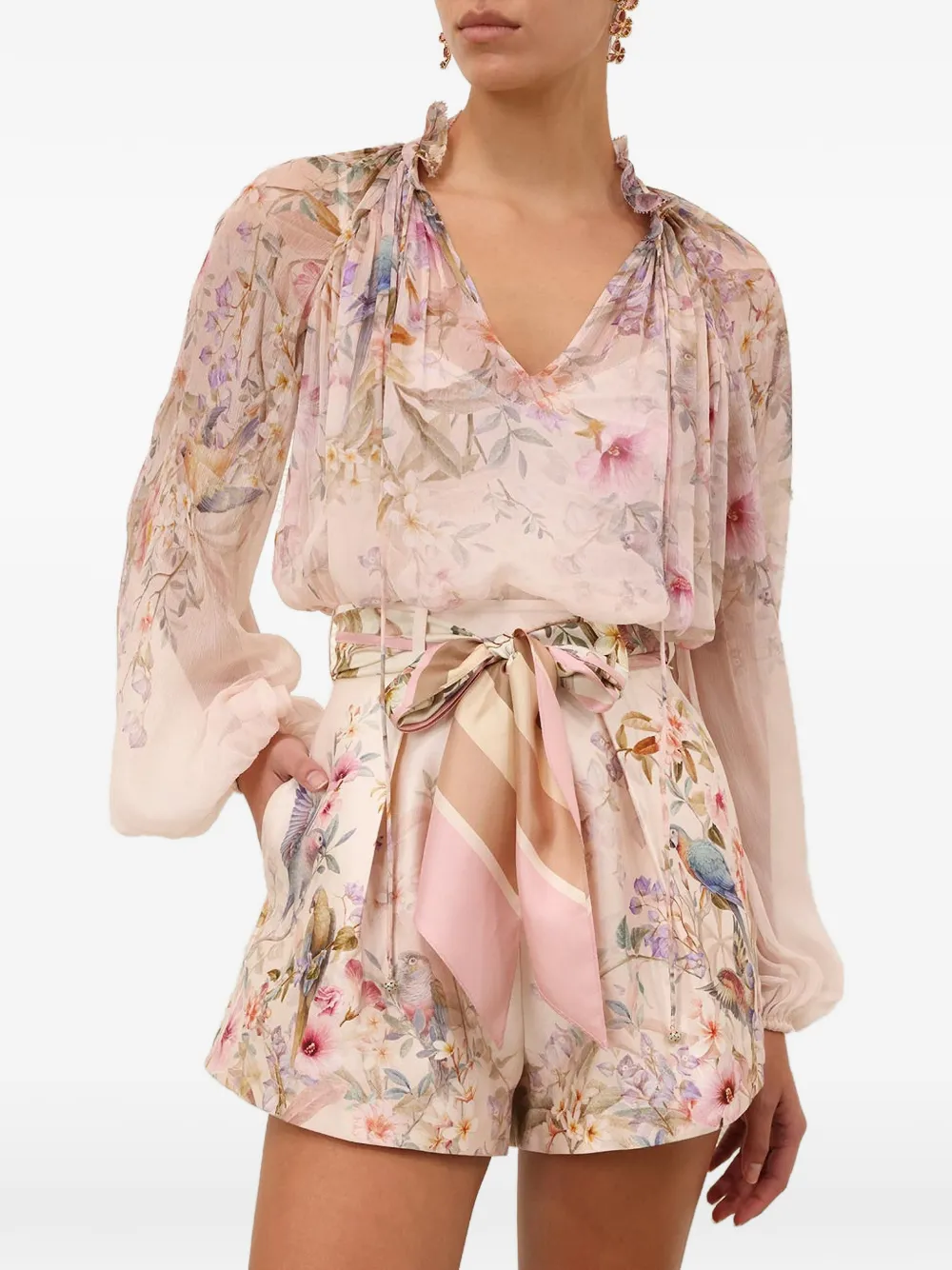  Zimmermann Rebellion Printed Blouse - Neutrals 
