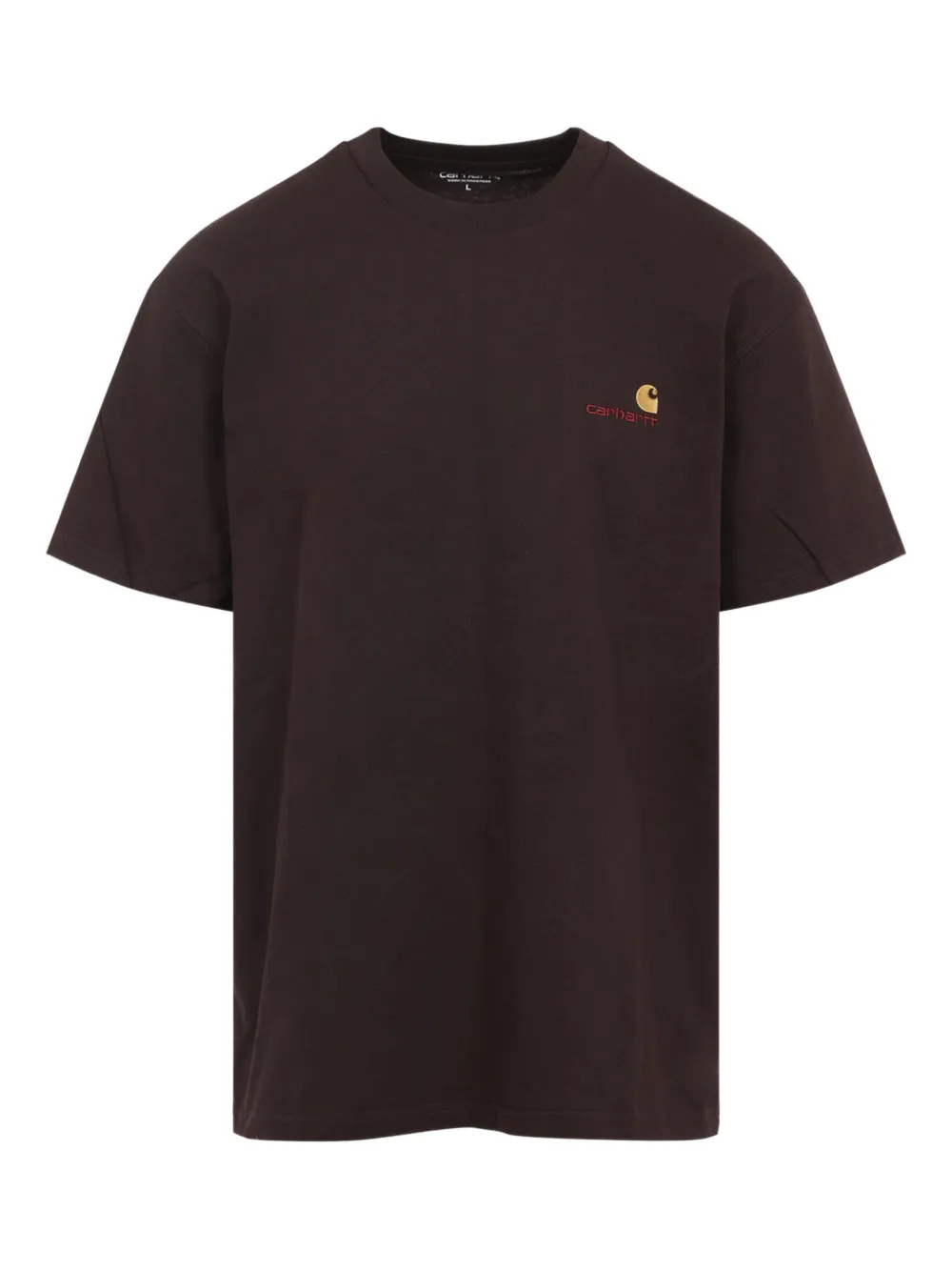 Carhartt WIP S/S American Script embroidered T-shirt | Brown | Image 1