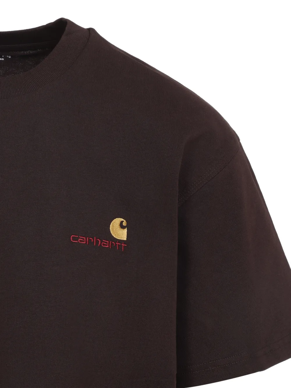 Carhartt S/s American Script Embroidered T-shirt In Brown