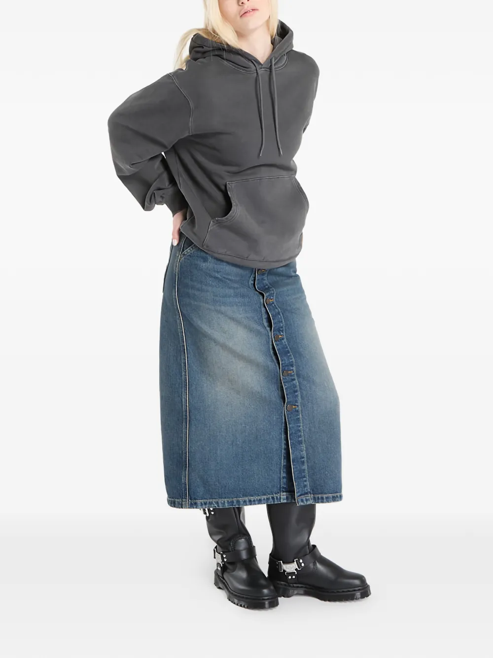 Carhartt WIP Hoodie met trekkoord en buidelzak Zwart