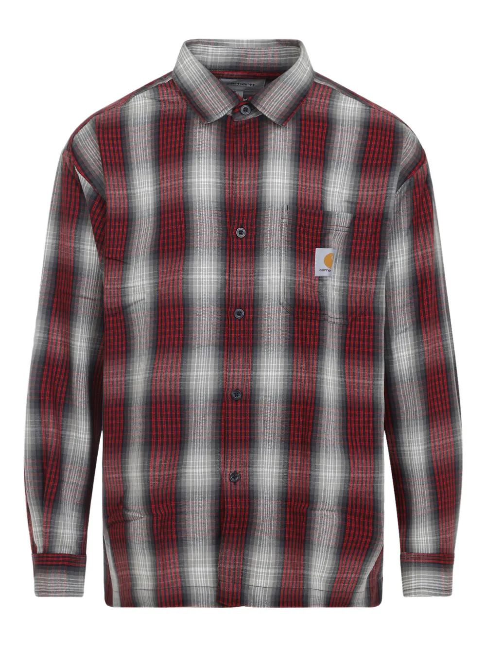 Carhartt WIP L/S Harlin check-pattern pocket-detail shirt | Red | Image 1